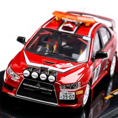 Mitsubishi Lancer Evo X #00 H.Hiyoshi Rally Japan Safety car 2008, scara 1:43, visiniu, IXO