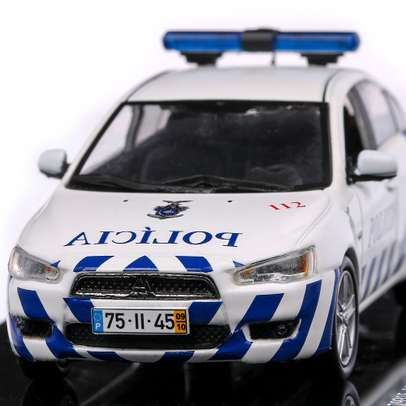 Mitsubishi Lancer Politia Portugheza 2010, macheta auto, scara 1:43, alb cu albastru, Vitesse SunStar