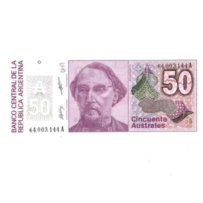 Monede si Bancnote de pe Glob Nr.117 - 50 de australi argentinieni