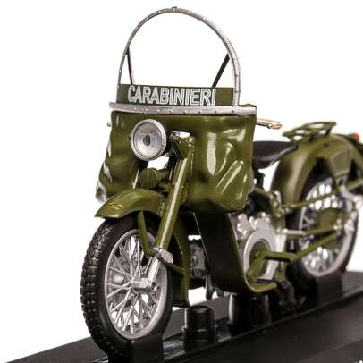 Moto Guzzi Falcone 500 Carabinieri 1967, macheta motocicleta scara 1:24, verde olive mat, Magazine Models