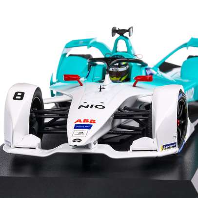 Nio T. Dillmann Formula E Season 5 2018, macheta auto, scara 1:18, alb cu bleu, Minichamps