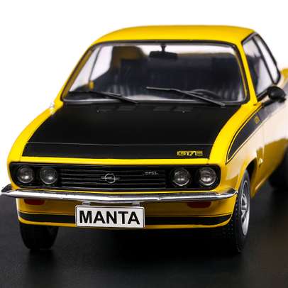 Opel Manta A GT/E 1974, macheta auto, scara 1:24, galben cu negru, White Box
