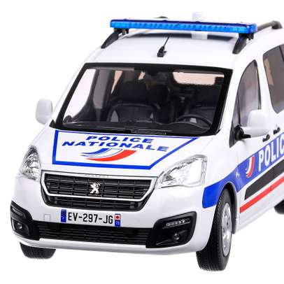 Peugeot Partner Politia Nationala Franta 2017 , macheta auto, scara 1:18, alb cu albastru, Norev