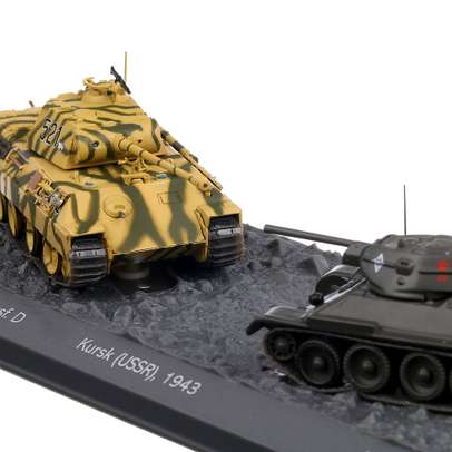 Pz.Kpfw. V "Panther" Ausf. D vs T34/76 - The Battle of Kursk (USSR), 1943, machete vehicule militare, scara 1:72, Atlas