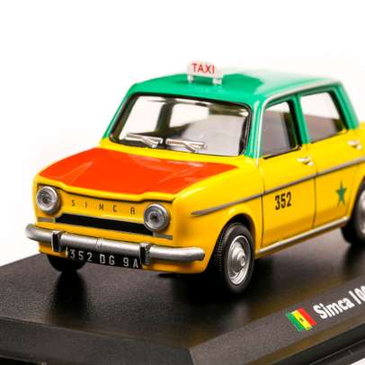 Simca 1000 Dakar Taxi 1964, macheta Taxi scara 1:43, rosu cu galben si verde, Atlas