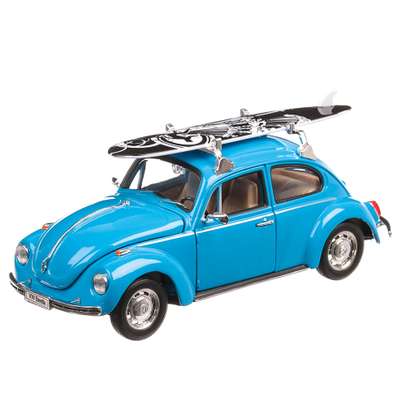 Volkswagen Beetle cu placa de surf 1972 , macheta auto, scara 1:24, albastru, Welly