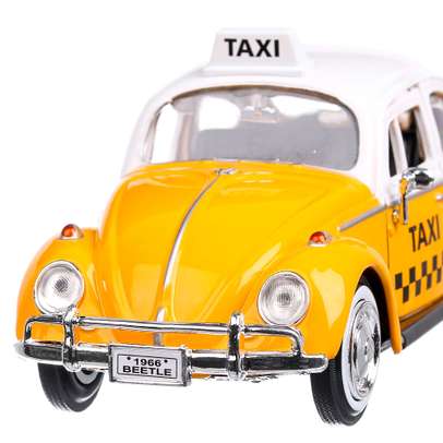 Volkswagen Beetle Taxi 1972, macheta auto, scara 1:24, galben cu alb, Motor Max