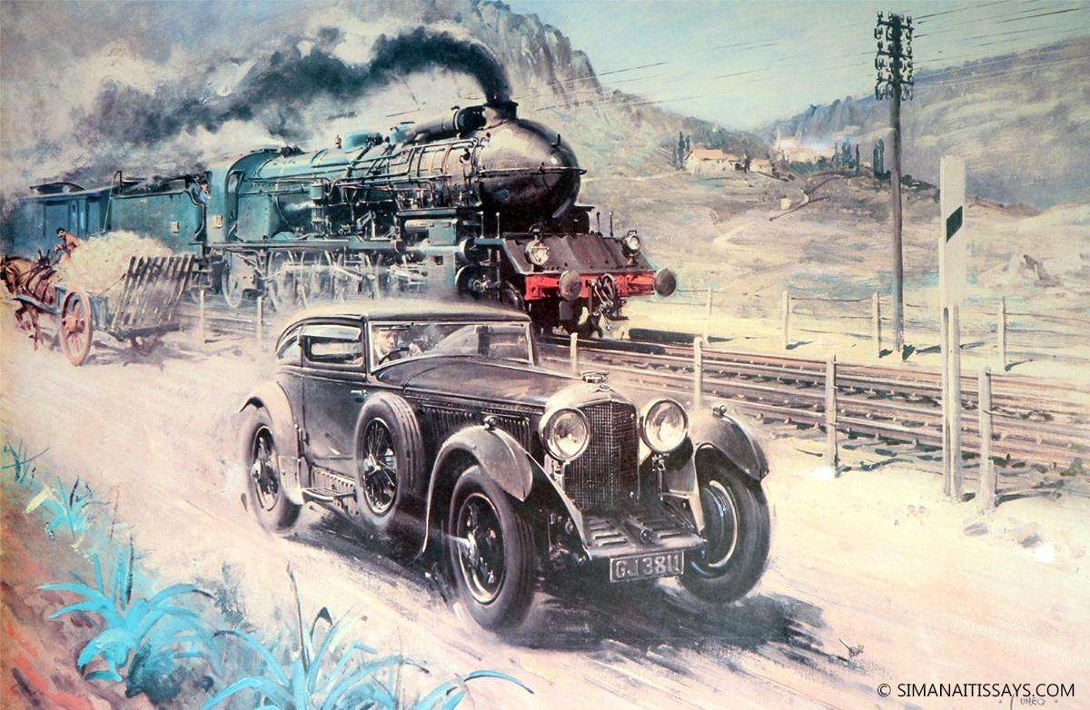 Automobil vs tren: Bentley Speed Six "Blue Train"